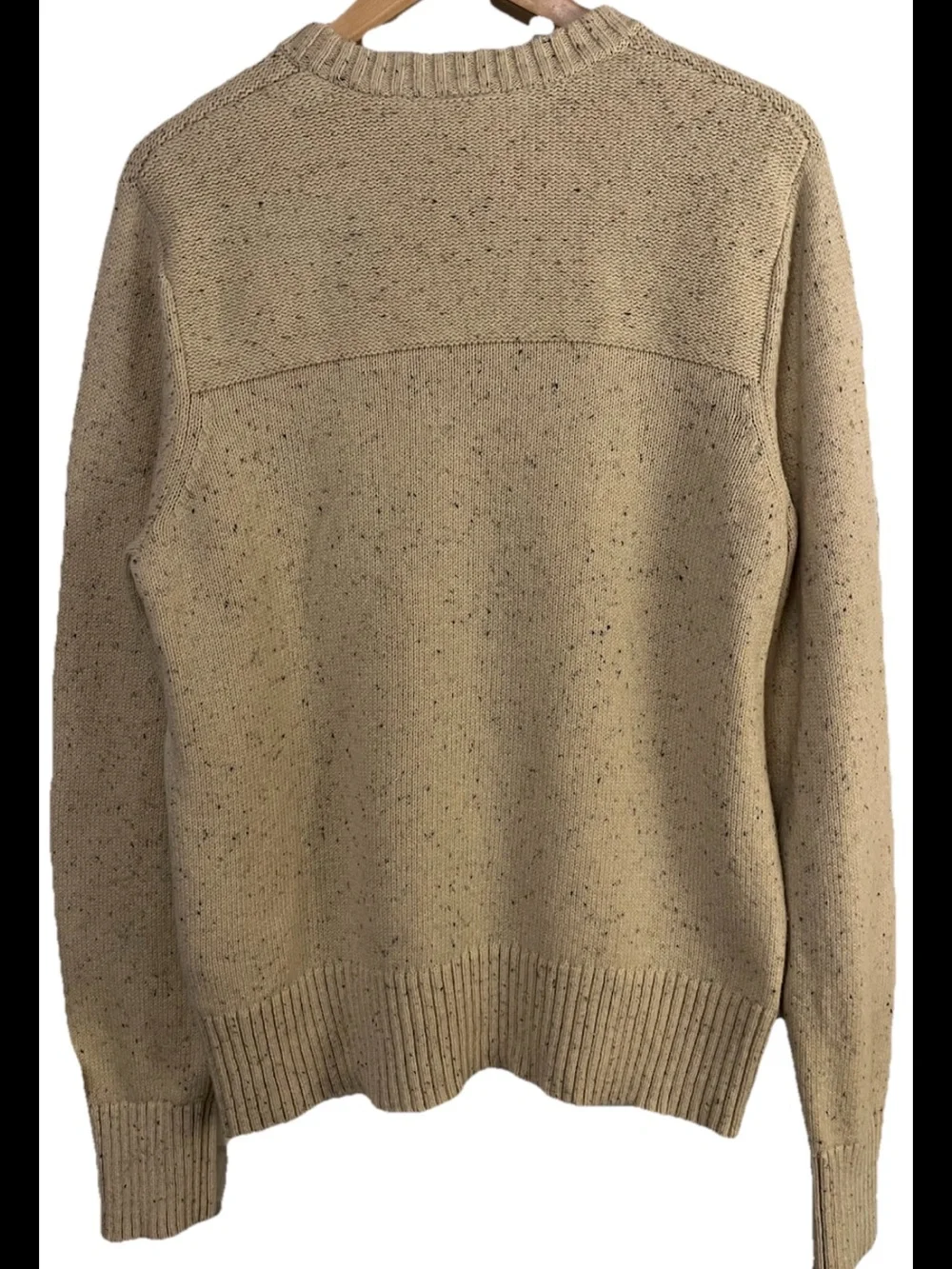 The North Face Wool Blend Crewneck Sweater Men Speckled Beige Cream Med Great